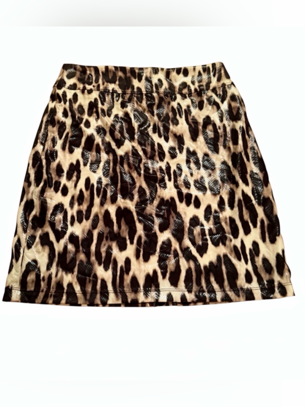 NWOT Traveler’s by Chico’s Brown/Beige Leopard Print Skirt Hidden Zip Lined Sz 1
